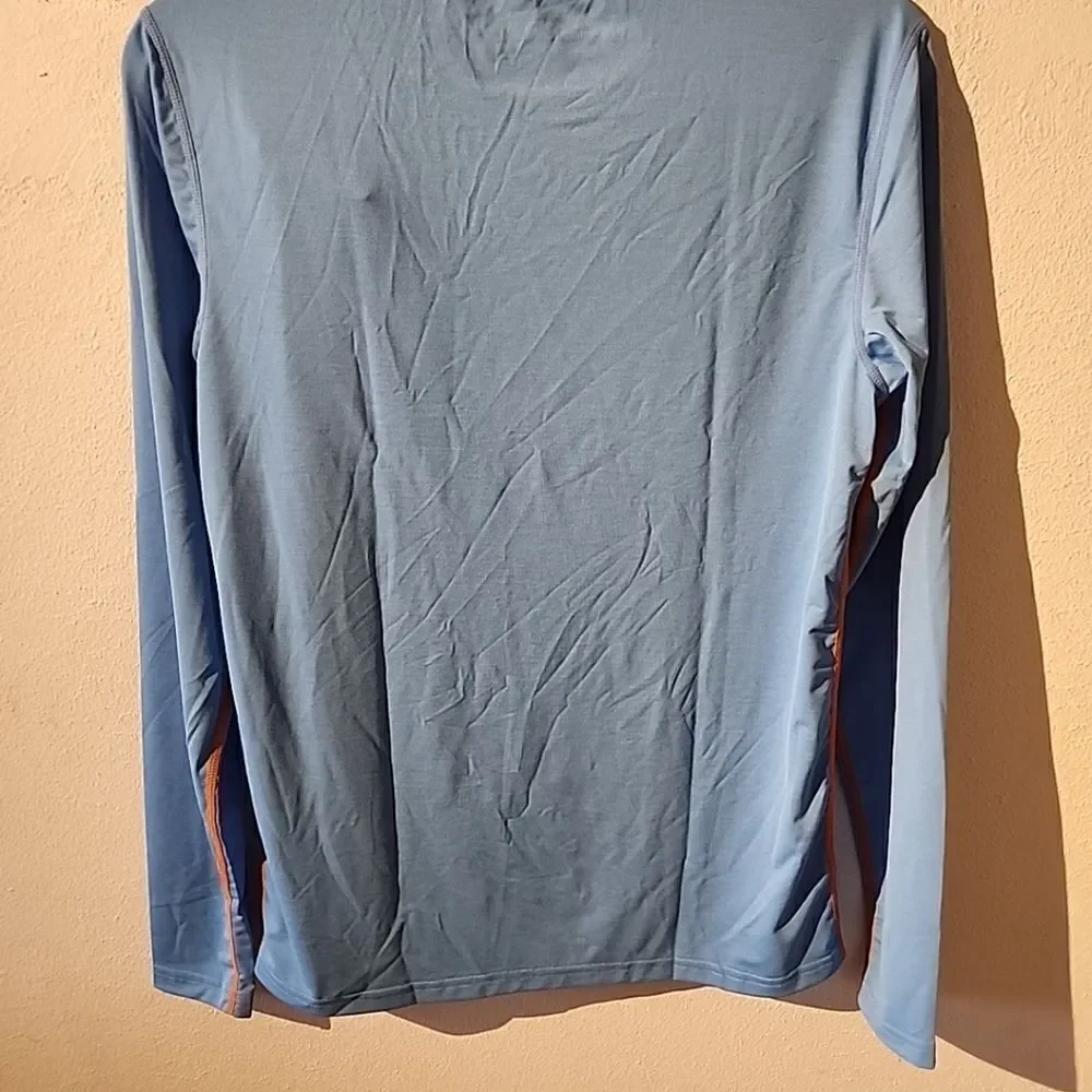 Gerry Shirt Mens Small S Performance Long Sleeve Crew Neck Blue Fishing Log UPF